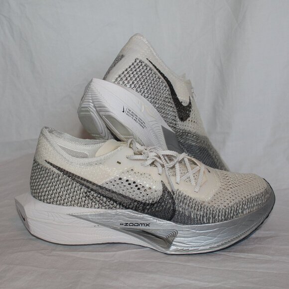 Nike ZoomX VaporFly 3 Running Shoes White/Particle Grey Metallic Men's Sz12.5 - Picture 10 of 16